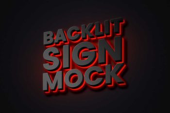 Backlit Sign Logo Mockup In PSD