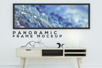 Free Panoramic Frame Scene Mockup in PSD