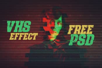 Free Customizable VHS Effect Design Mockup in PSD