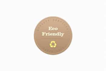 Free Eco Friendly Badge Design Mockup in PSD