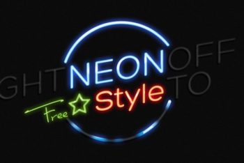 Free Neon Text Logo Sign Mockup in PSD