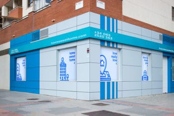 Shop Window Billboard Mockup in PSD