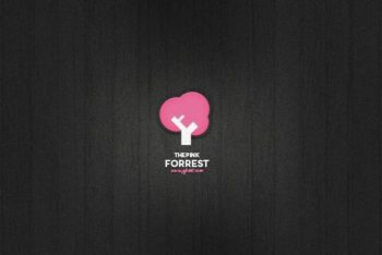 Free Cute Tree Logo Design Mockup in PSD