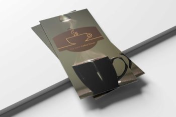 Free Menu Card PSD Mockup – Specially Designed for Cafe Lounge