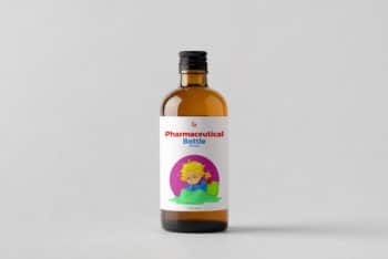 Pharmaceutical Bottle PSD Mockup Available for Free