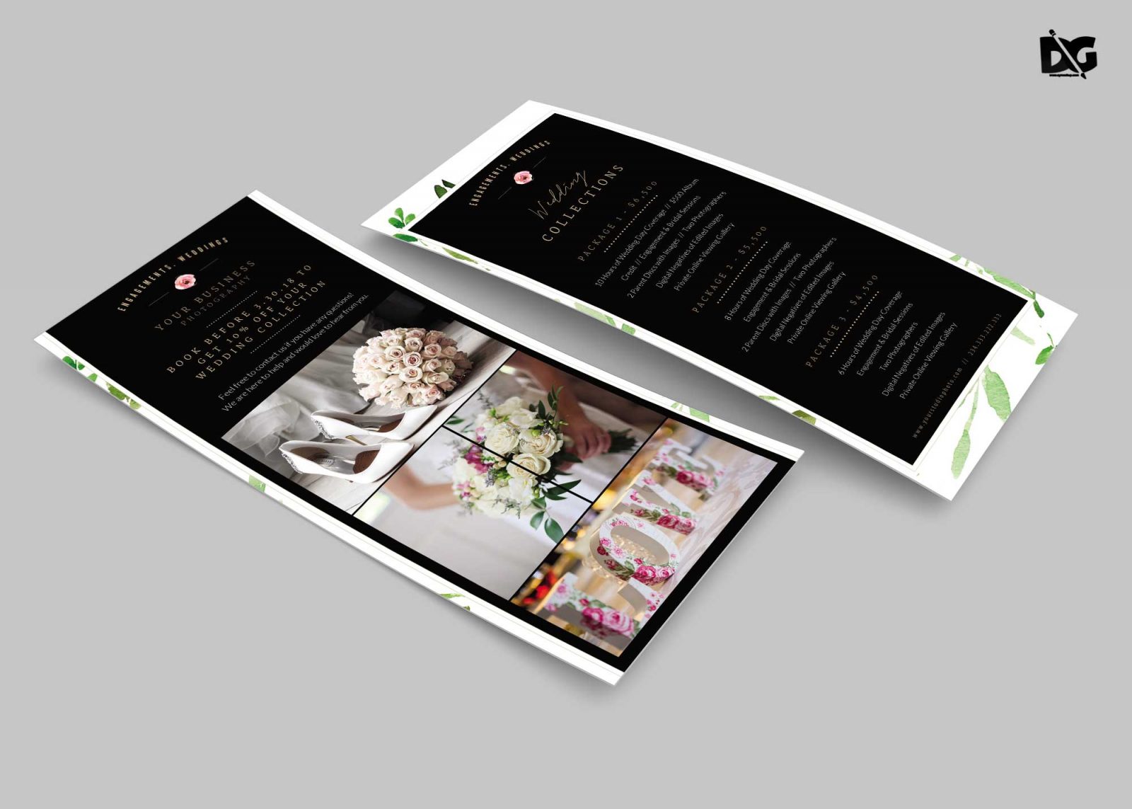 Download Wedding Invitation Rack Card PSD Mockup Download Free ...