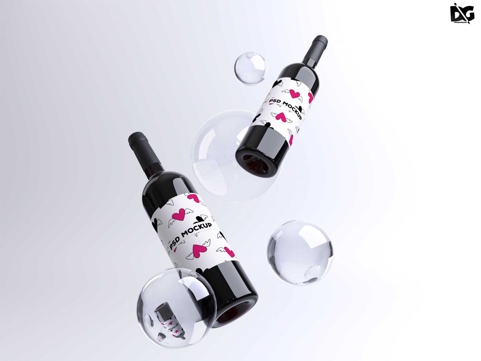 New Wine Bottle PSD Mockup Design