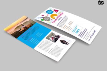 Free Rack Card PSD Mockup – Specially Designed for Yoga Event Promotion