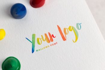Free Artistic Logo Plus Paper Mockup in PSD