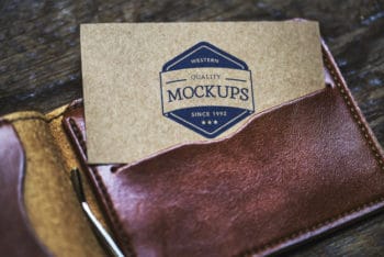 Free Calling Card Plus Wallet Mockup in PSD