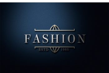 Free Dark Fashion Logo Mockup in PSD