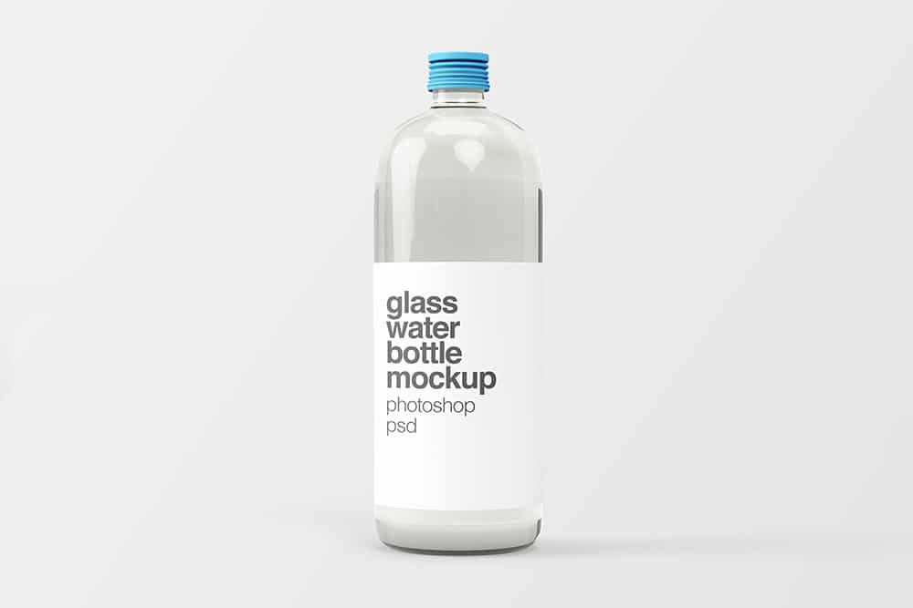 free download glass water bottle mockup