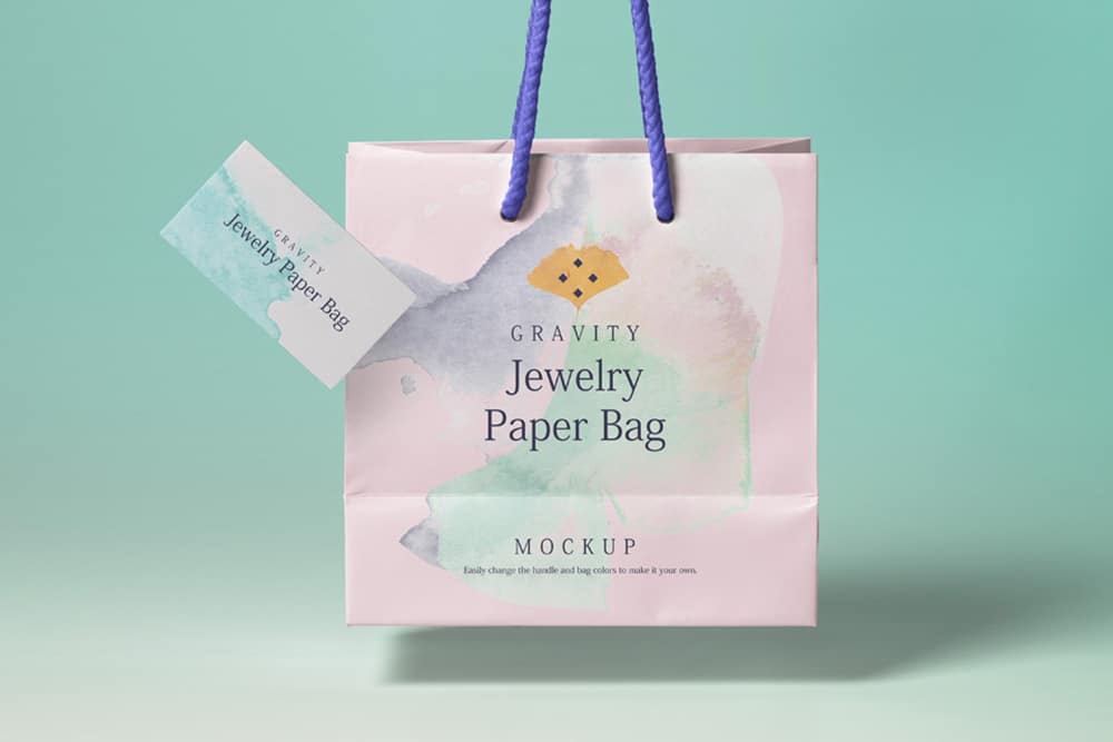 free paper shopping bag mockup