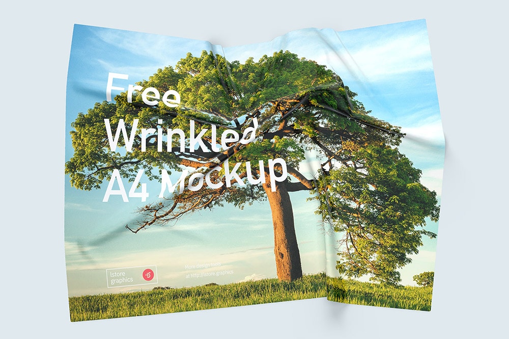 free wrinkled a4 mockup