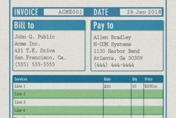 Free Traditional Invoice Receipt Mockup in PSD