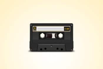Free Cassette Tape Design Mockup in PSD