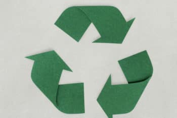 Free Paper Craft Recycle Icon Mockup in PSD