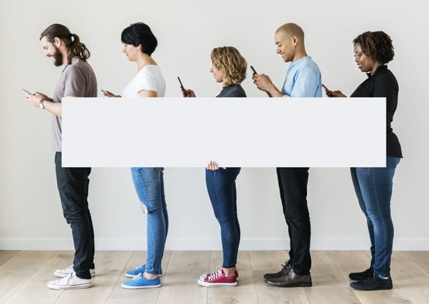 Diverse People Using Smartphones