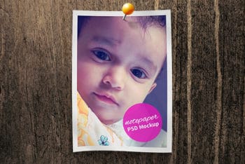 Pinned Paper Note PSD Mockup Available in High Resolution