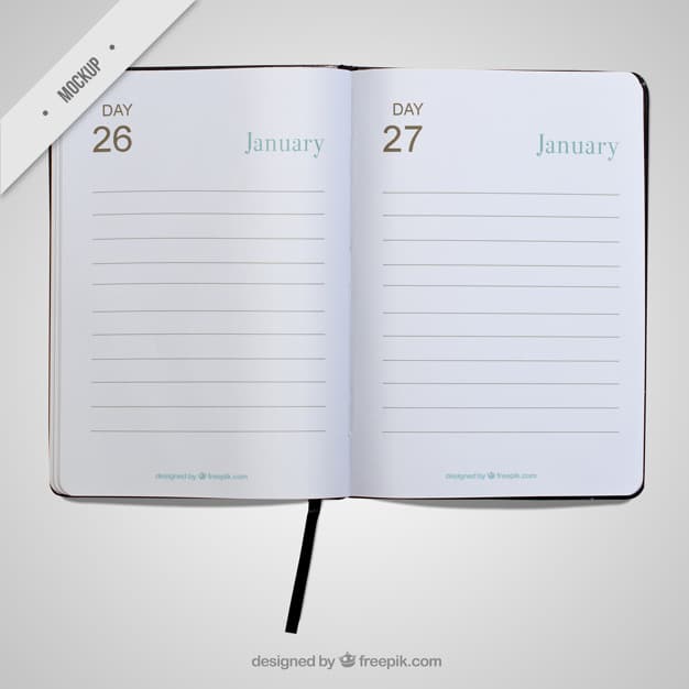 Download Free Simple Diary Planner Mockup in PSD - DesignHooks