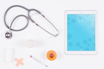 Free Medical Tablet Concept Mockup in PSD