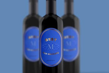 Free Presentable Wine Bottle Design Mockup in PSD