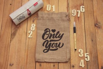 Simple & Sober Jute Bag PSD Mockup
