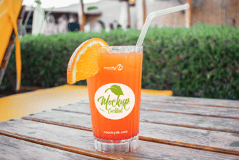 Cocktail Glass PSD Mockup for Free