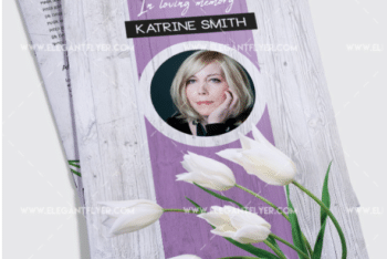 Bi-fold Brochure Design Mockup for Funeral Invitation