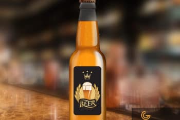 Free Beer Bottle Label Design Mockup