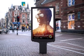 Vertical Poster PSD Mockup for Outdoor Advertising Purpose