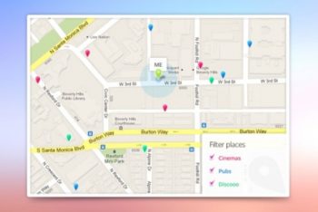 Free Google Maps Template Mockup in PSD