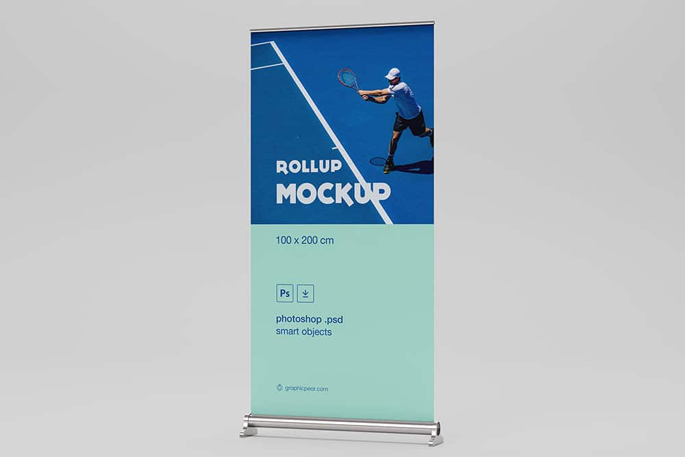 Download Download This Free Psd Rollup Banner Mockup Designhooks PSD Mockup Templates