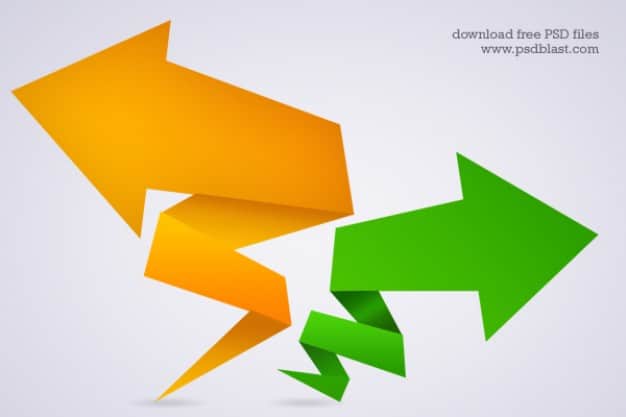 Vector Origami Arrow Shape