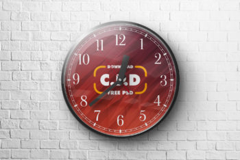 Free Wall Clock Mockup