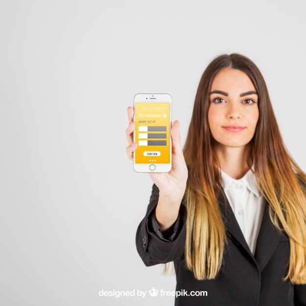 Businesswoman Holding Smartphone