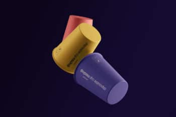 Free Gravity Cups Mockup In PSD