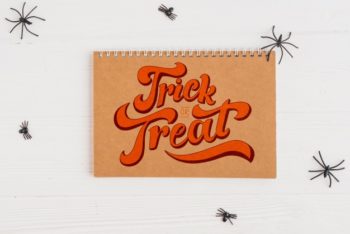 Halloween-themed Calendar Cover PSD Mockup