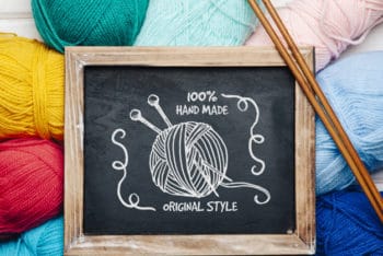 Free Knitting Activity Plus Slate Mockup in PSD