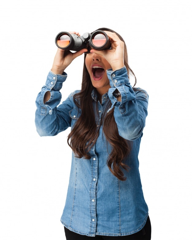 Young Woman Plus Binoculars