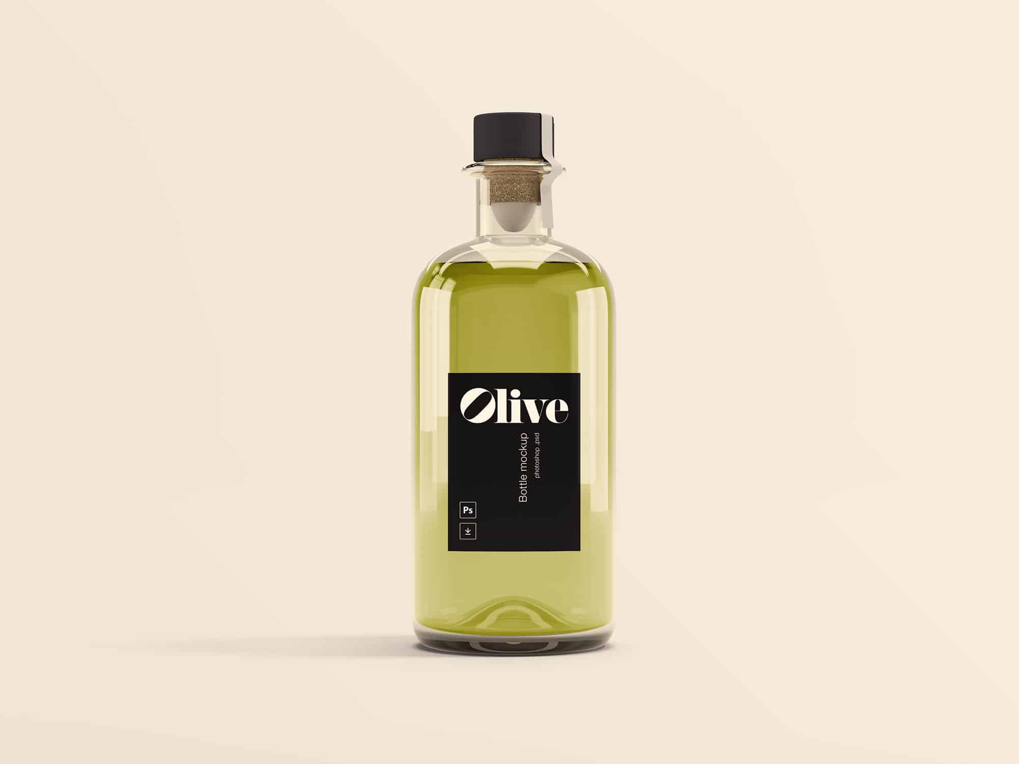 free olive oil bottle mockup