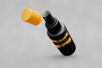 Free Open Spray Bottle Mockup in PSD