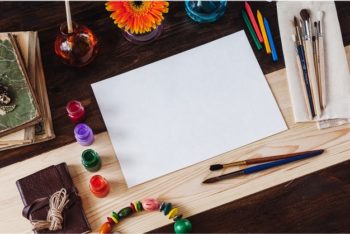 Free Complete Painting Materials Plus Paper Mockup