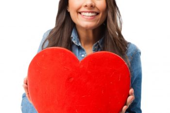 Free Romantic Teenager Plus Heart Mockup in PSD