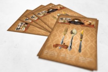 Free Classic Restaurant Flyer Mockup in PSD