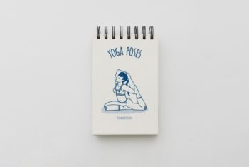 Free Yoga Pose Notepad Mockup in PSD