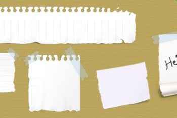 Free Ripped Paper Notes Mockup in PSD