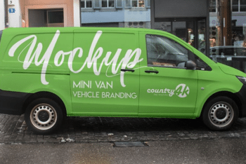 Mini Van Advertising Mockup for Free