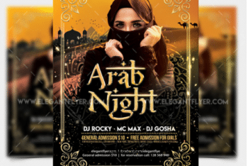 Arabian Night Party Flyer PSD Mockup for Free
