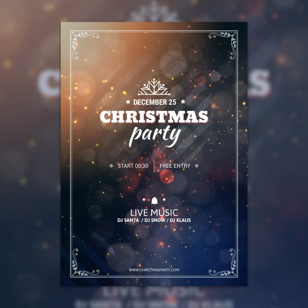 Bokeh Christmas Party Poster